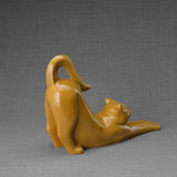 Stretching Cat Urn For Ashes Amber Back Right