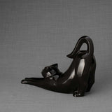 Stretching Cat Urn for Ashes in Glossy Black