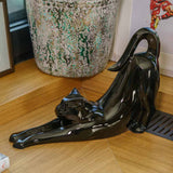 Stretching Cat Urn for Ashes in Glossy Black