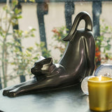 Stretching Cat Urn for Ashes in Matte Black