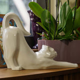 Stretching Cat Urn for Ashes in White