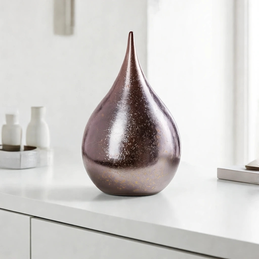 Teardrop Adult Cremation Urn for Ashes in Bronze
