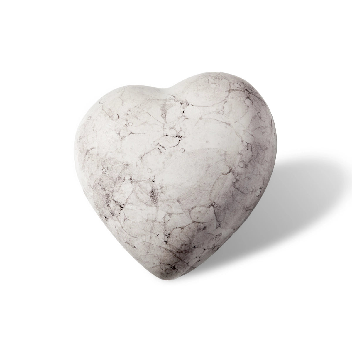 Tear Drop Heart Keepsake Urn for Ashes in White Marble