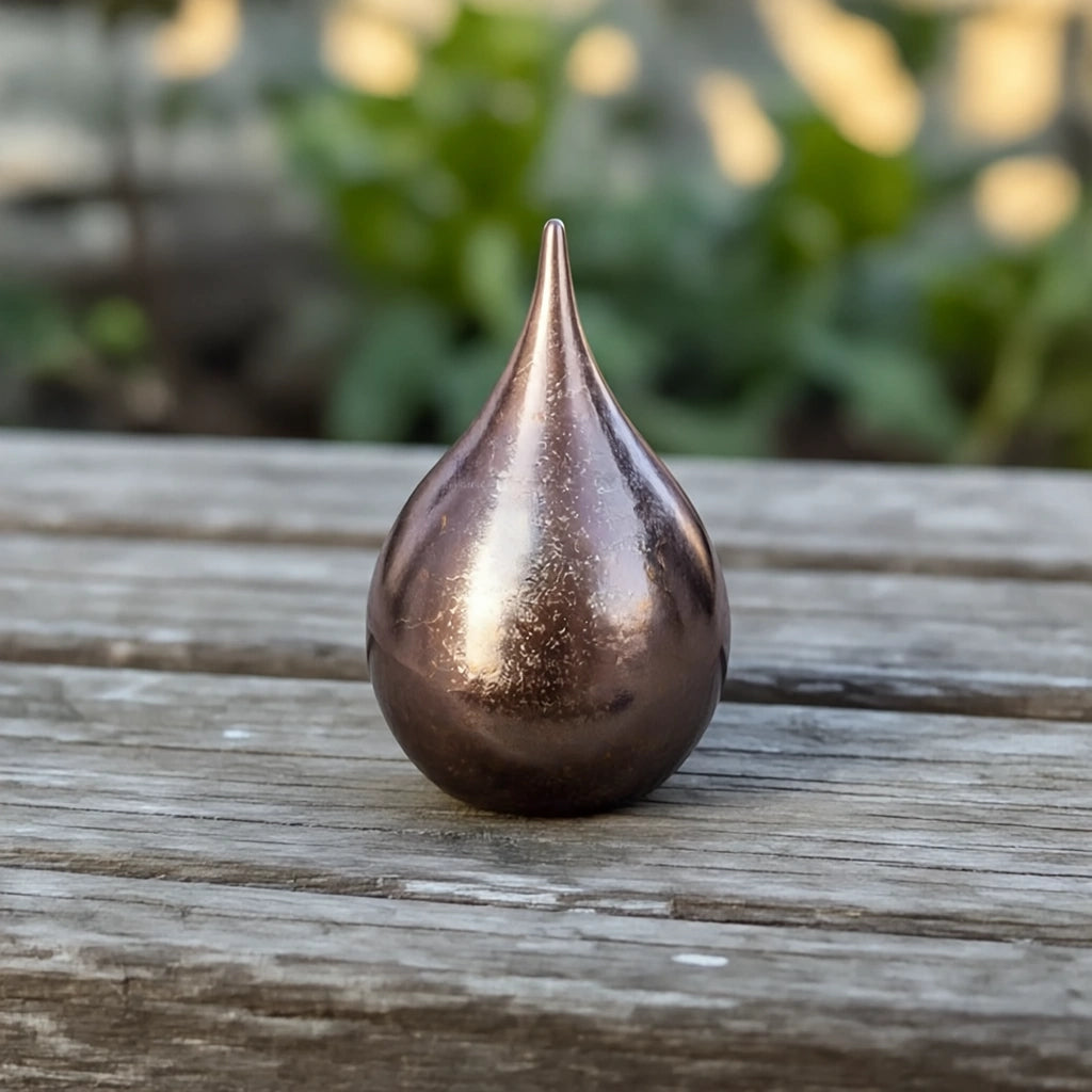 Teardrop Keepsake Urn for Ashes in Bronze