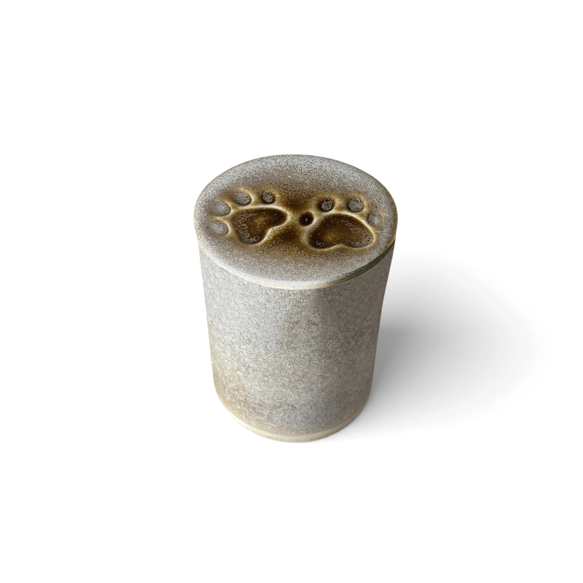 Two Paws Pet Urn for Ashes in Sandy White