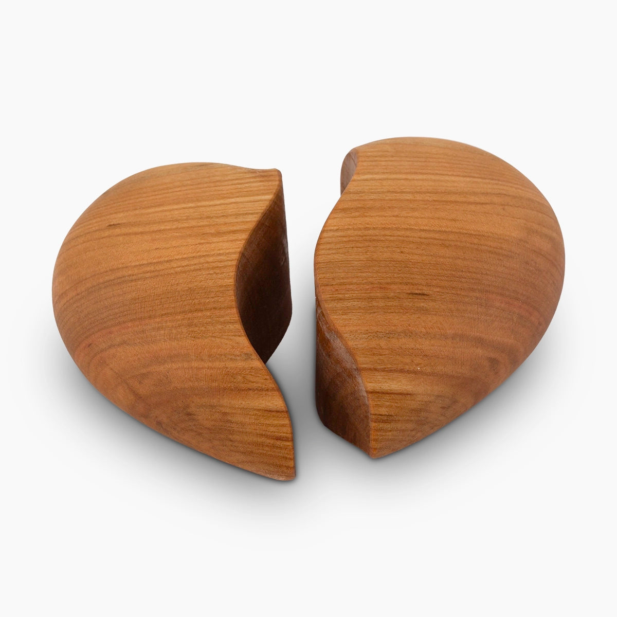 unity heart duo wooden keepsake urn for ashes in cherry open