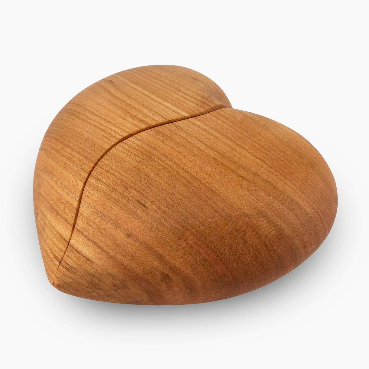 unity heart duo wooden keepsake urn for ashes in cherry