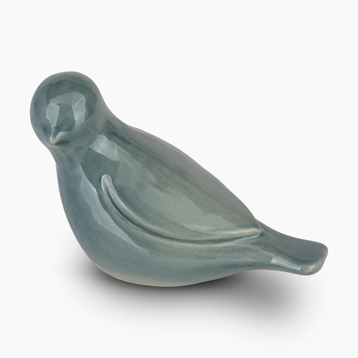 whistling bird keepsake urn for ashes in sage green