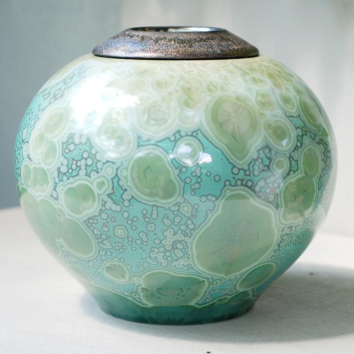 Amazonite Cremation Urn for Ashes Adult Front View