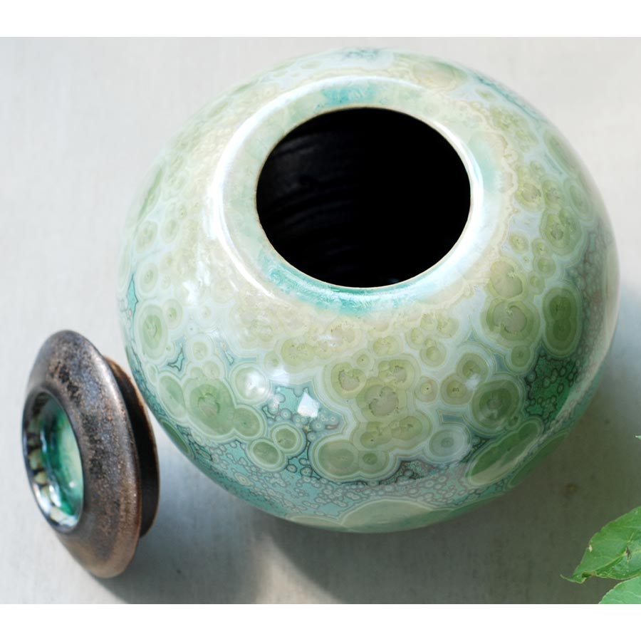 Amazonite Cremation Urn for Ashes Adult Top View