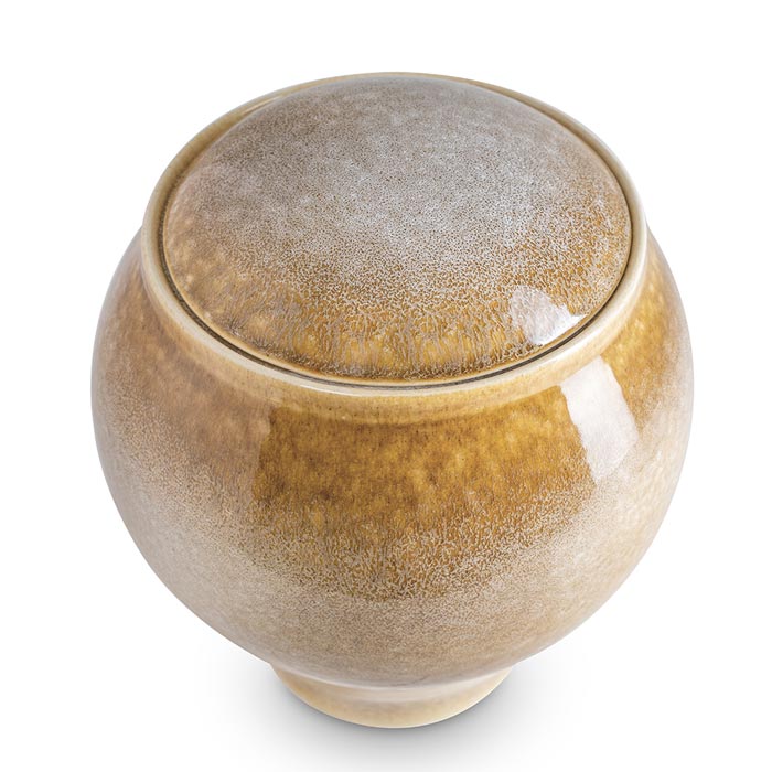 Amber Classic Cremation Urn for Ashes Top View