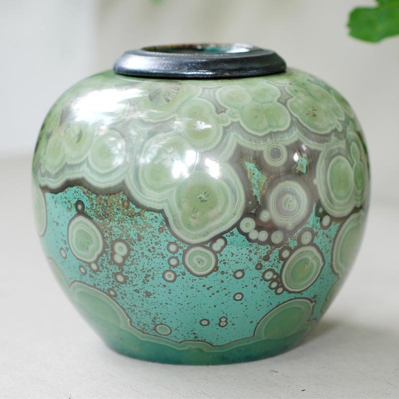 Aventurine Cremation Urn for Pets Ashes Front View