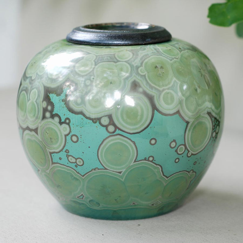 Aventurine Cremation Urn for Pets Ashes Left View