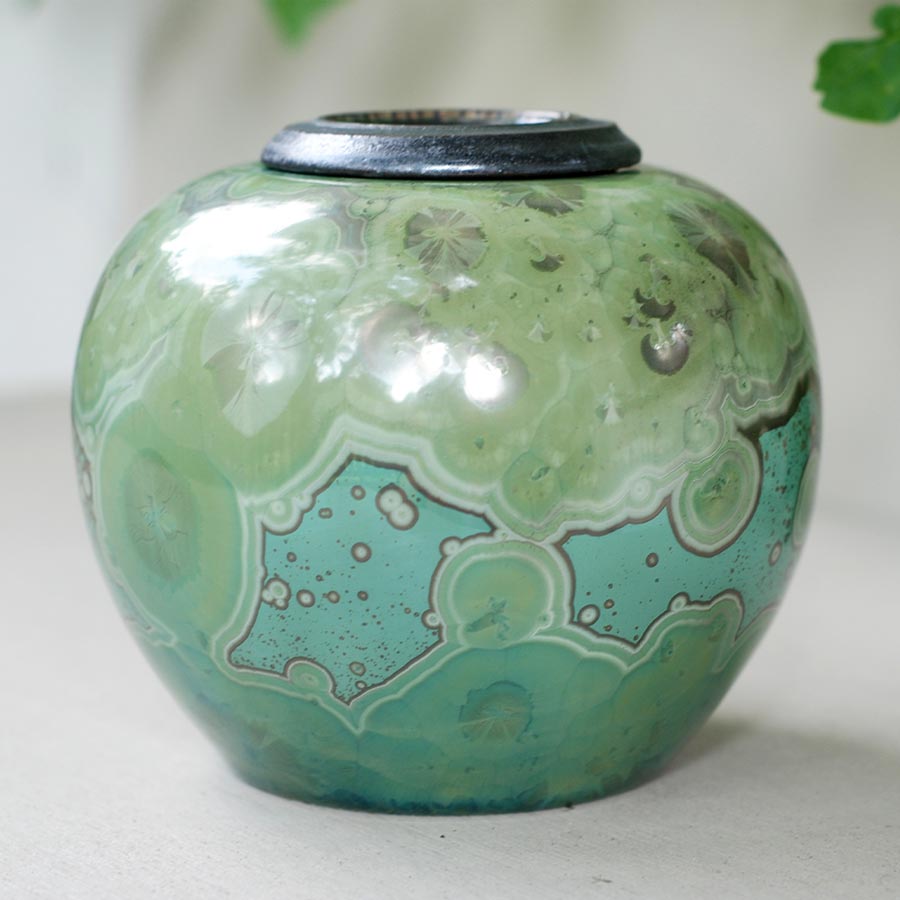 Aventurine Cremation Urn for Pets Ashes rear View