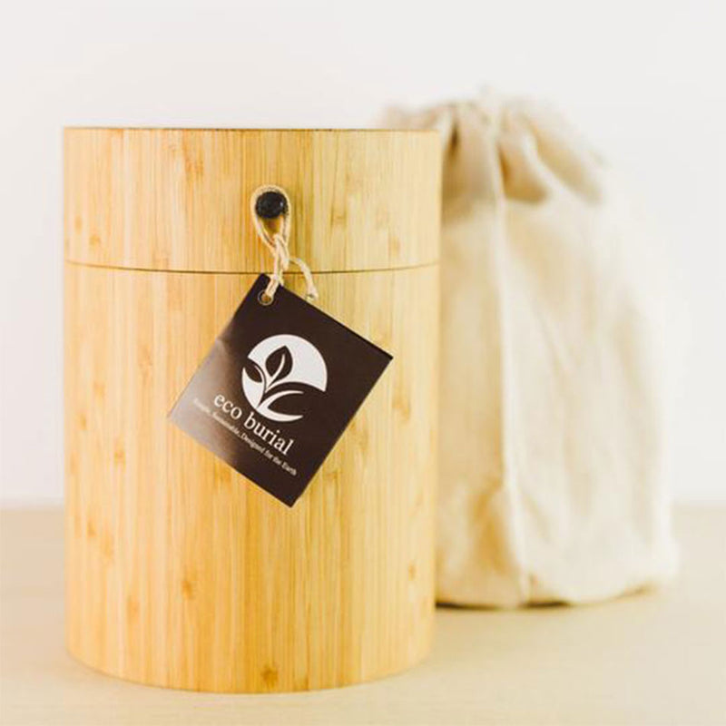 Bamboo Biodegradable Burial Urn for Pets Ashes Bag Background