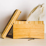 Bamboo Chest Urn for Ashes Open with Bag