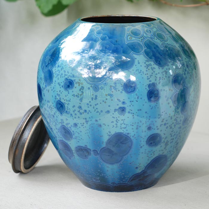 Benitoite Cremation Urn for Ashes Adult Rotated View