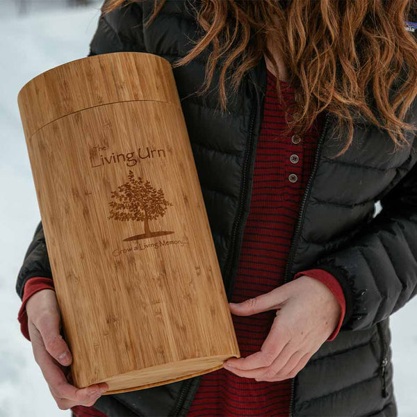 Biodegradable Tree Urn for Ashes Girl Holding