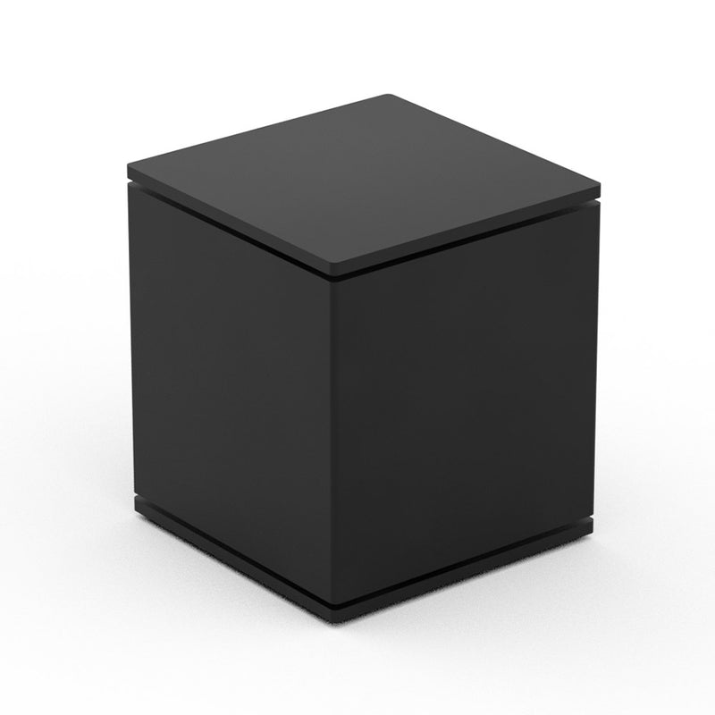 Box Ashes Keepsake Urn in Matte Black Stainless Steel Front View
