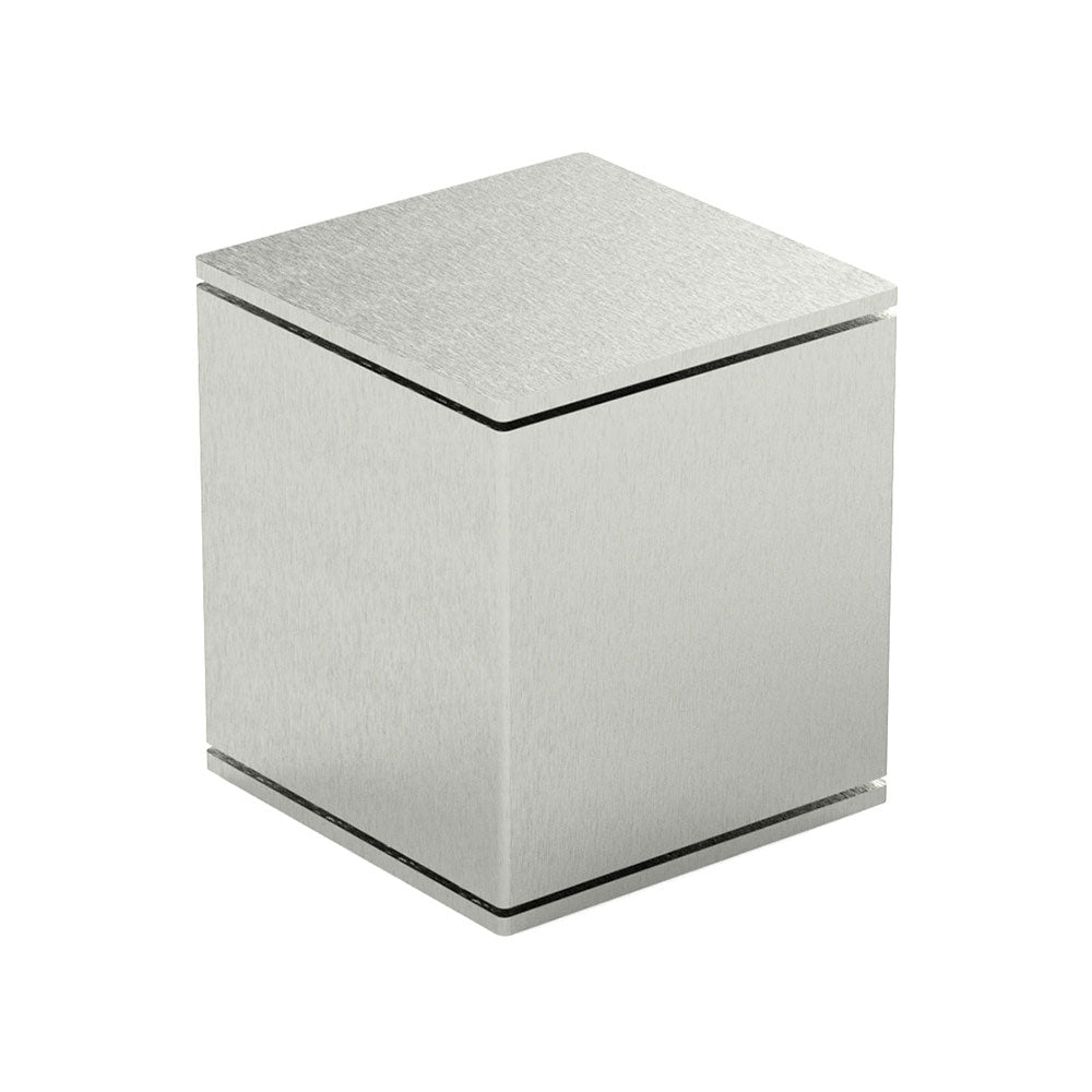Box Ashes Keepsake Urn in Stainless Steel Front View