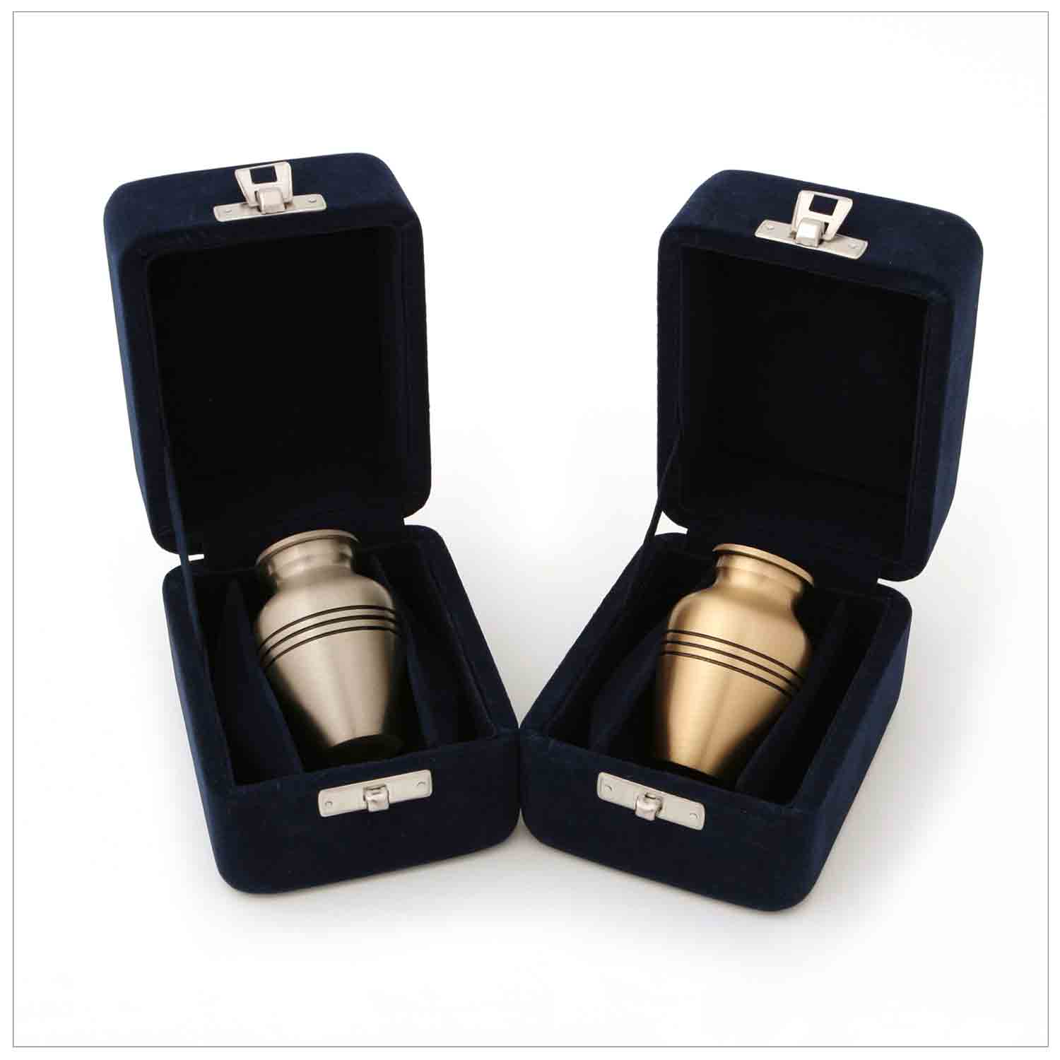 Brass Classic Ashes Keepsake for Pet with Pewter and Bronze Finish with Presentation Boxes