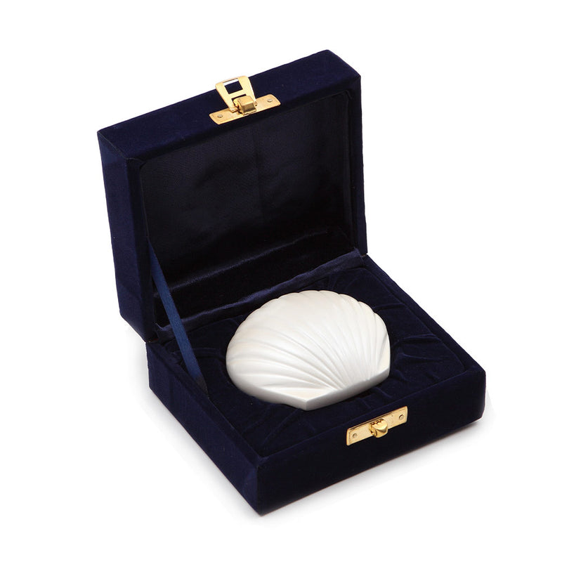 Brass Shell Ashes Keepsake Urn in White