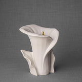 Calla Lilly Medium Cremation Urn for Ashes Matte White Right View