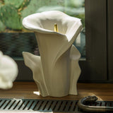 Calla Lilly Medium Cremation Urn for Ashes Matte White on Window Sill