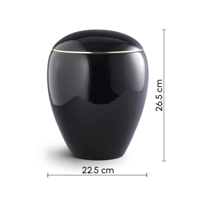 Calm Adult Ceramic Cremation Urn for Ashes Range Black Edition Urns