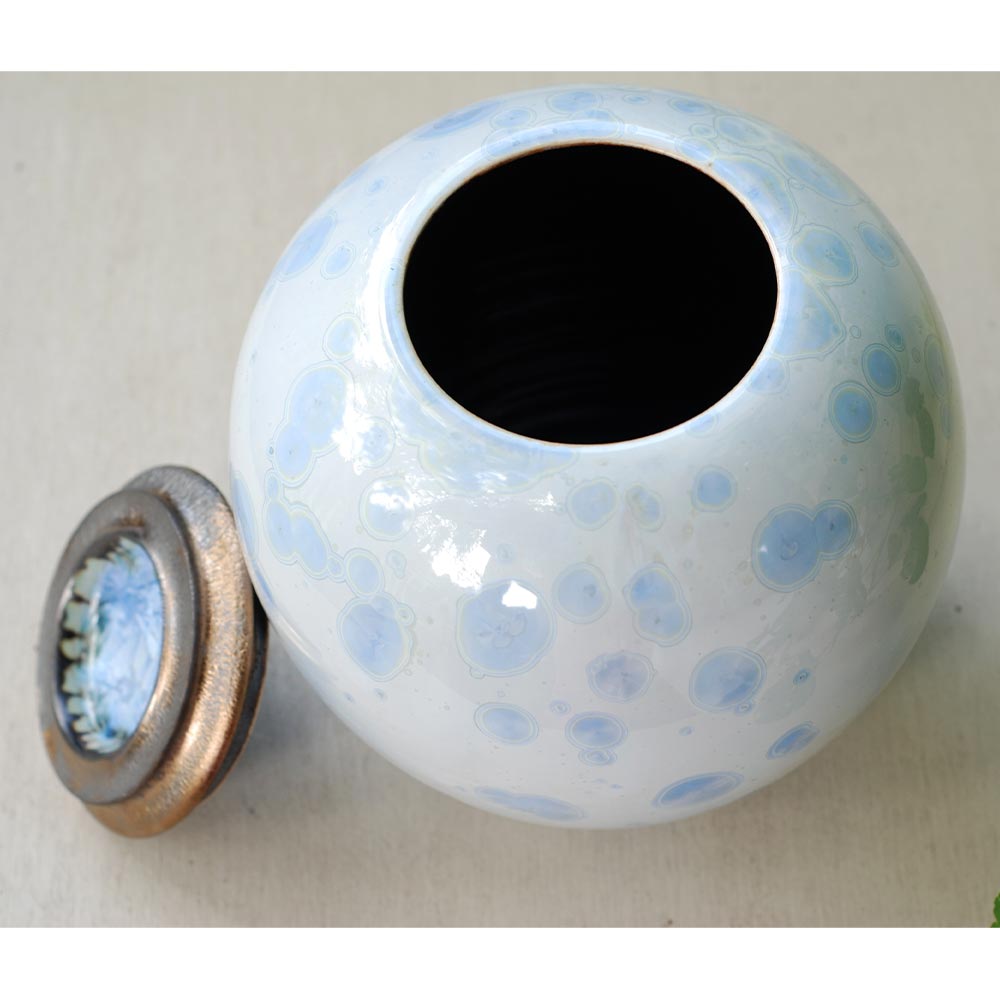 Chalcedony Cremation Urn for Ashes - Adult Lid Off Top View