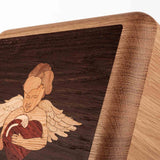 Cherub Cremation Urn for Ashes in Oak Top Right