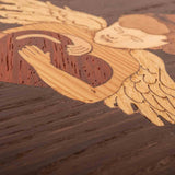 Cherub Cremation Urn for Ashes in Walnut Cherub Zoomed In