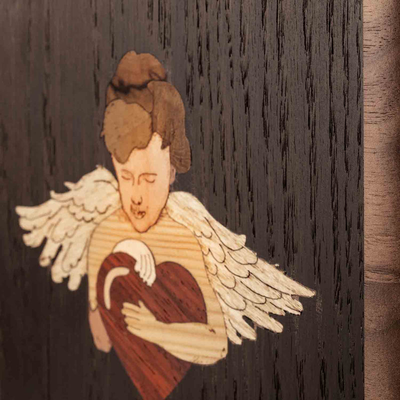 Cherub Cremation Urn for Ashes in Walnut Cherub