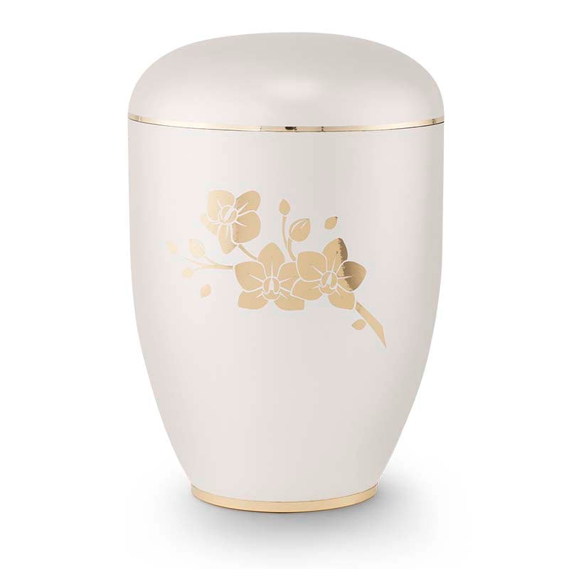 Clarity Orchids Biodegradable Cremation Urn for Ashes White