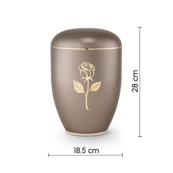 Clarity Rose Biodegradable Cremation Urn for Ashes Grey Dimensions