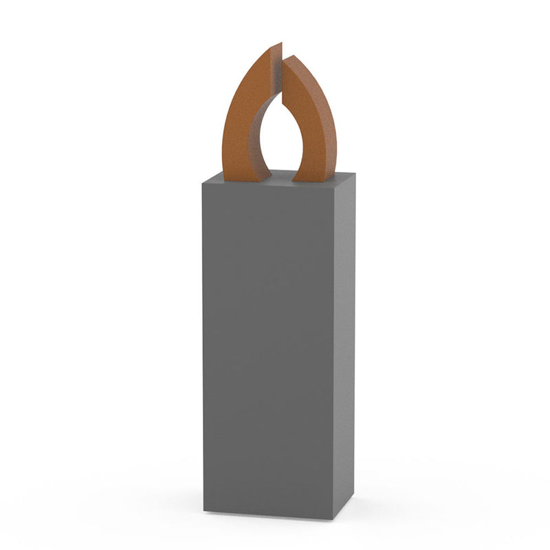 Connection Cremation Urn for Ashes Adult in Corten Steel on Stand