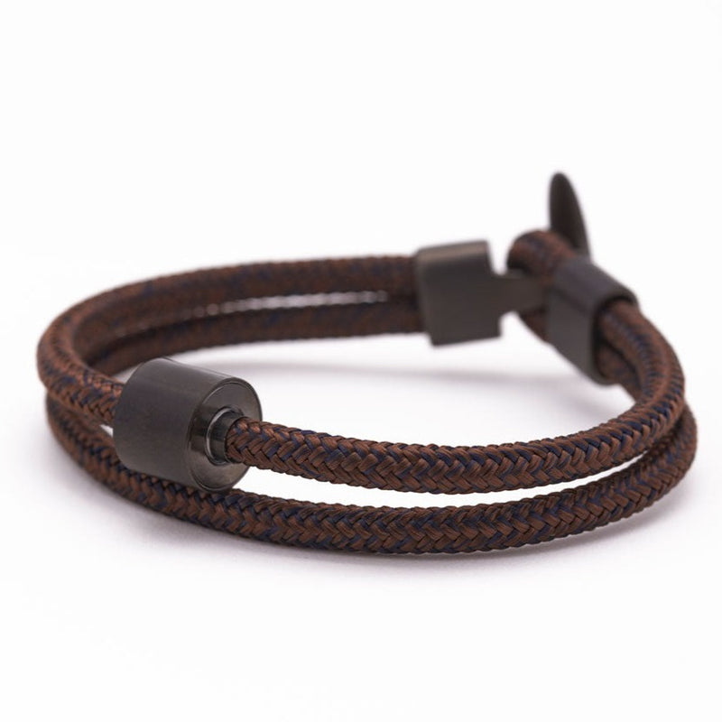 Corded Ashes Bracelet for Men - Black Edition in Brown