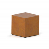 Cube Ashes Keepsake Urn in Corten Steel Front View
