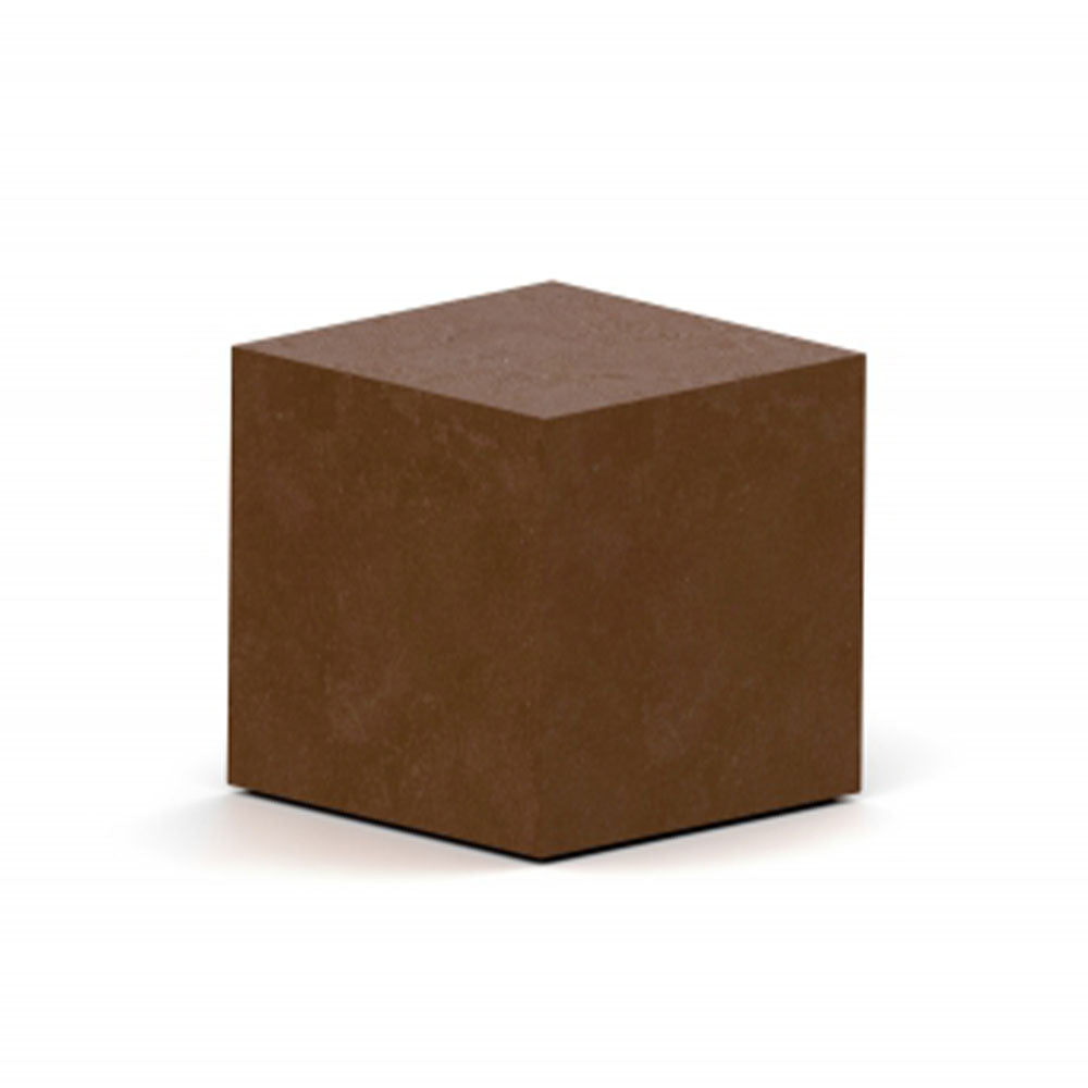 Cube Ashes Miniature Keepsake Urn in Waxed Steel Front View