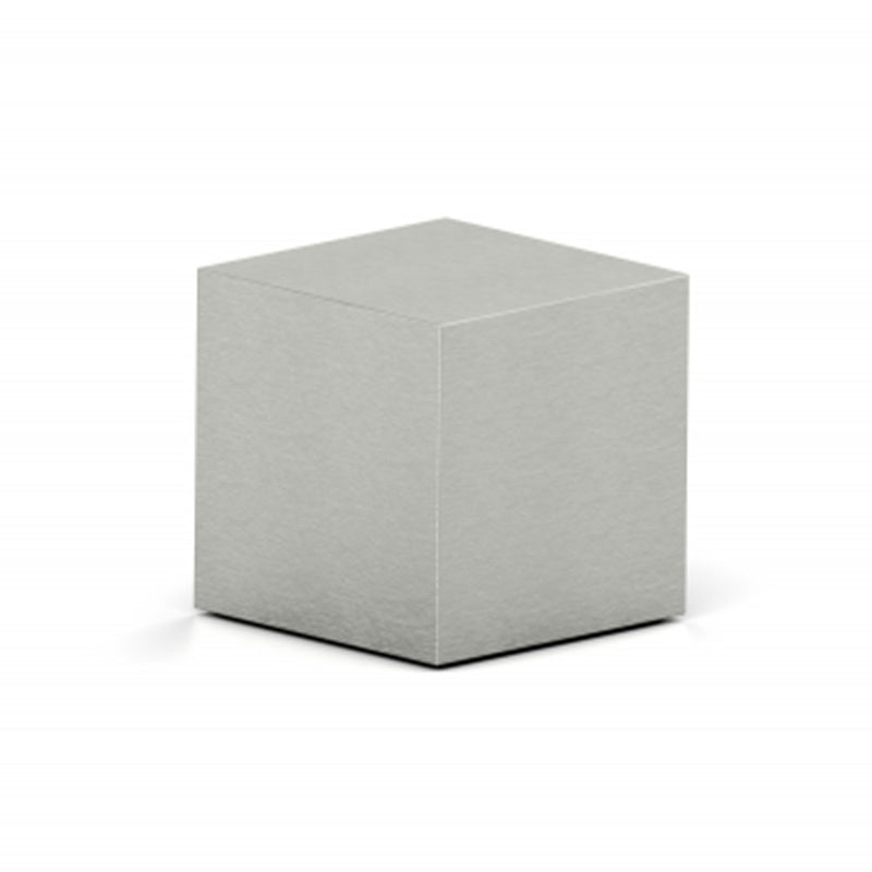 Cube Cremation Urn for Ashes Adult in Stainless Steel Front View