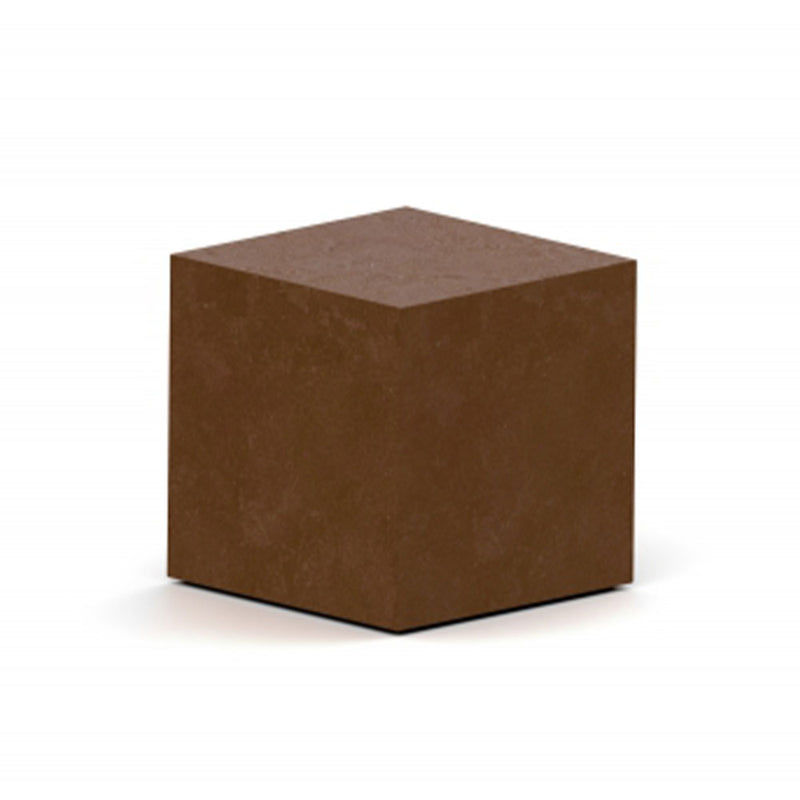 Cube Cremation Urn for Ashes Adult in Waxed Steel Front View