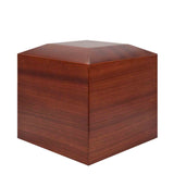 Cube Cremation Urn for Ashes in Mahogany Wood