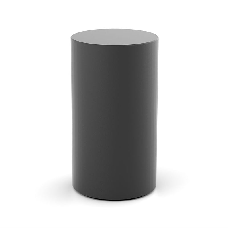 Cylinder Ashes Keepsake Urn in Matte Black Stainless Steel Front View