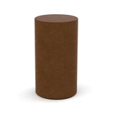 Cylinder Ashes Keepsake Urn in Waxed Steel Front View