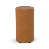Cylinder Cremation Urn for Ashes Adult in Corten Steel Front View