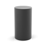 Cylinder Cremation Urn for Ashes Adult in Matte Black Stainless Steel Front View