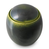 Deep Green Modern Cremation Urn for Ashes Top View