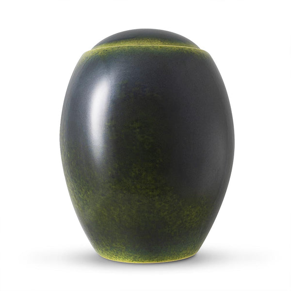 Deep Green Modern Cremation Urn for Ashes 
