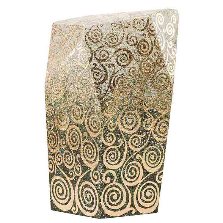 Diamond Cremation Urn for Ashes Adult in Ash Wood Green with Gold Flourishes
