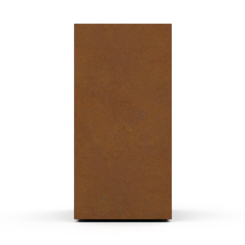 Dimension Cremation Urn for Ashes Adult in Corten Steel Front View
